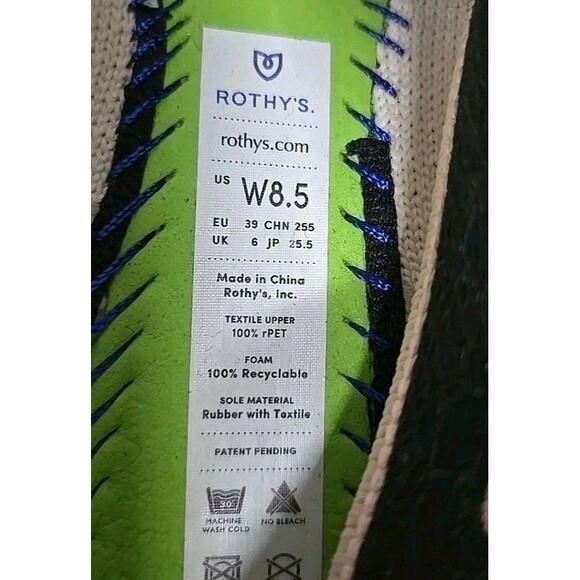 Rothys The Point Diamond Mettalic Flats Pointy Shoes Colorblock Women’s Size 8.5 - Picture 8 of 9